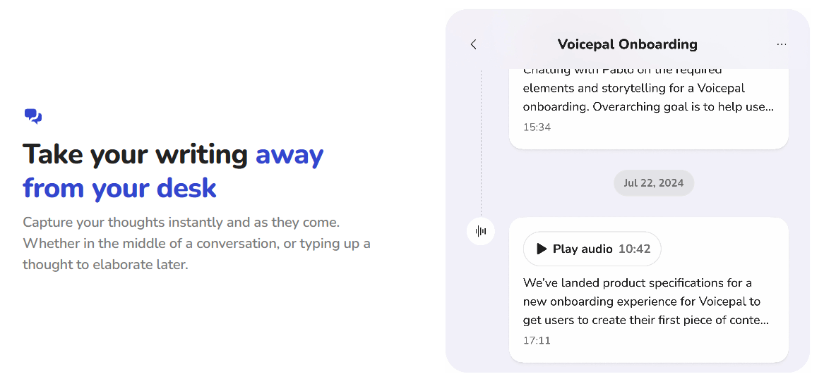 Voicepal Capture Thoughts