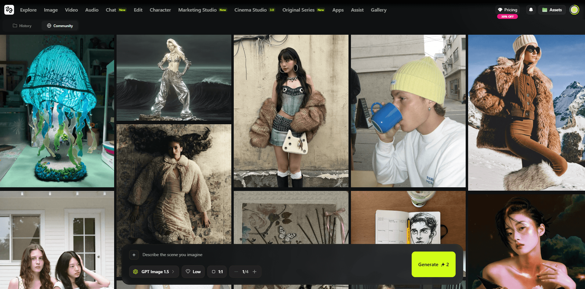 Higgsfield Image Generation Page