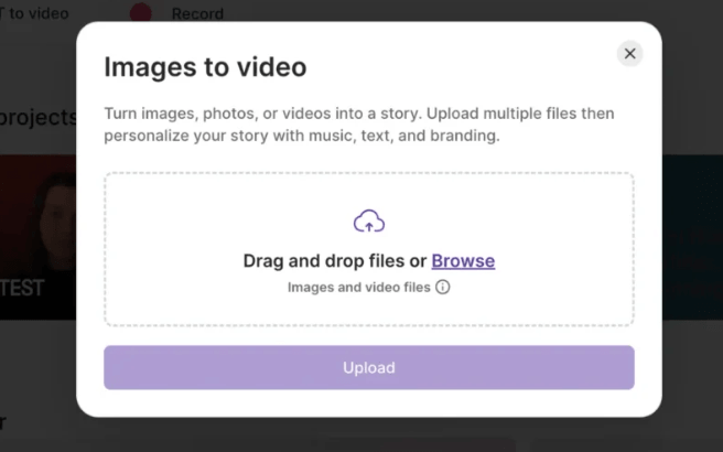 Pictory Images to Video Upload