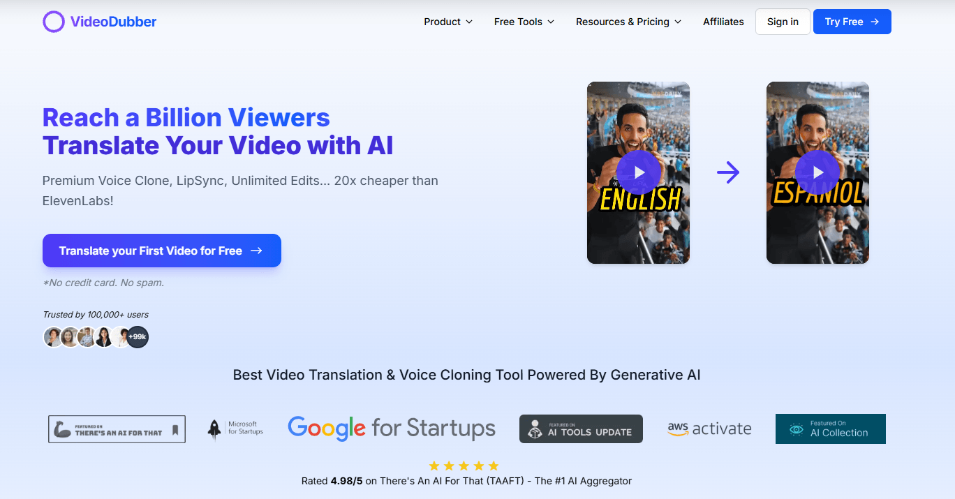 VideoDubber Homepage