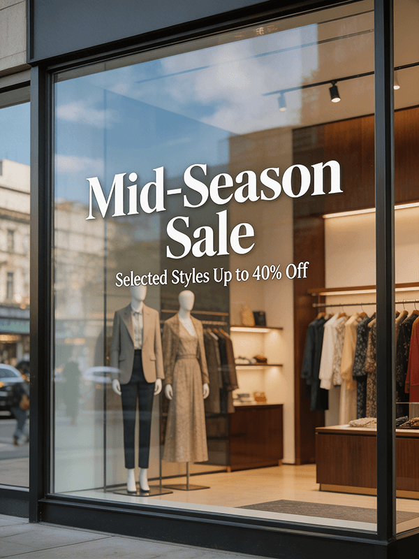 Boutique Clothing Store Window Sign