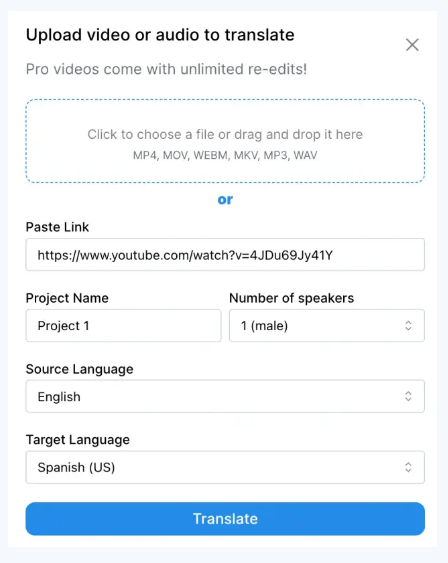 VideoDubber Video Translation