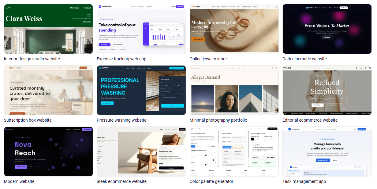 B12 generated project examples gallery