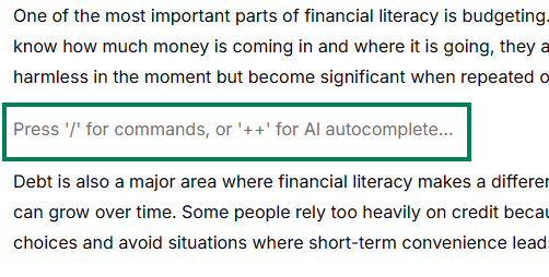 Penelope AI Command and Autocomplete Feature
