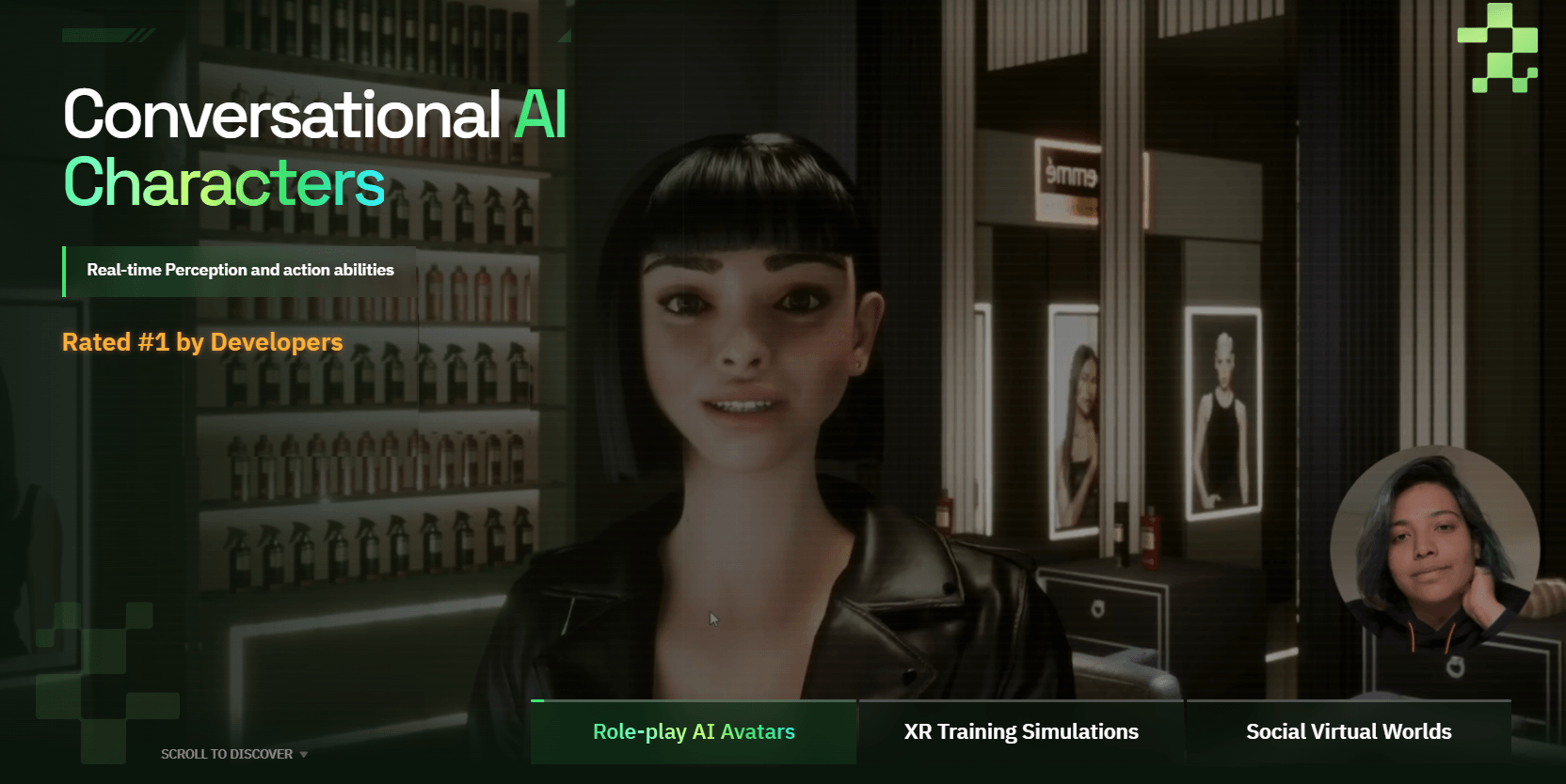 Convai conversational AI characters hero section
