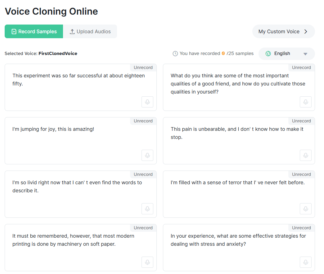 MyVocal.ai Voice Cloning