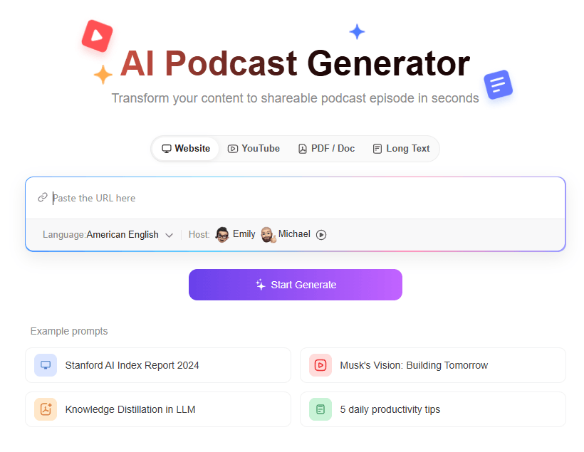 Monica Podcast Generator