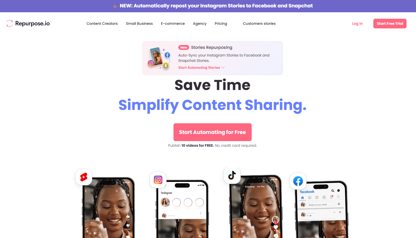 Repurpose.io Homepage