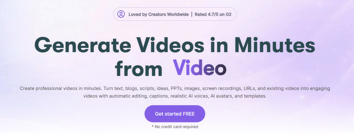 Pictory AI Homepage