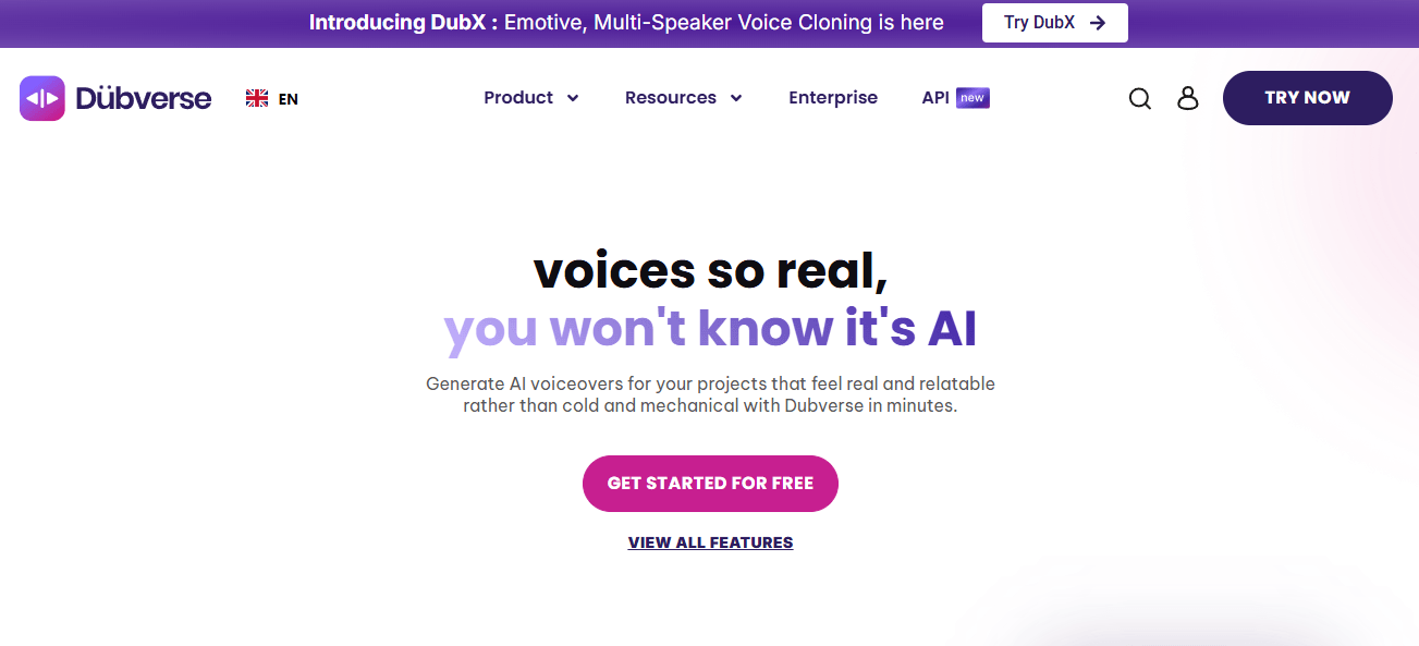 Dubverse.ai Homepage