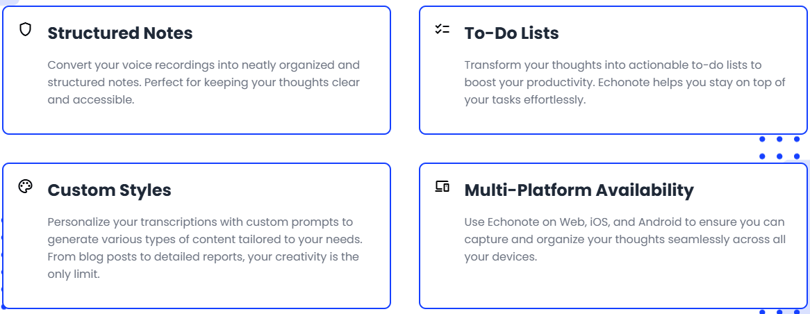 Echonote Features