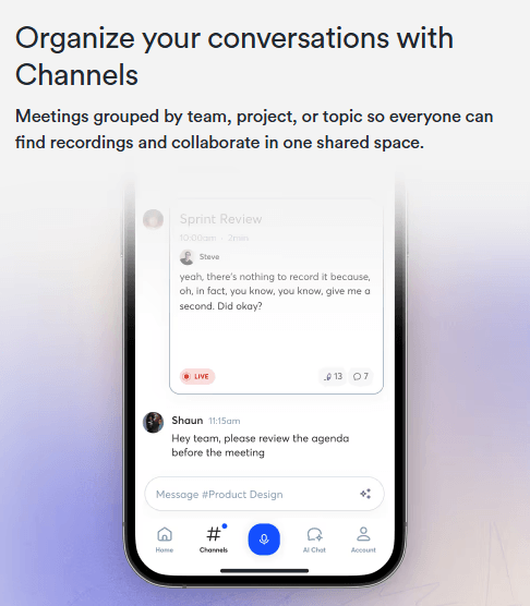 Otter.ai Conversations and Channels