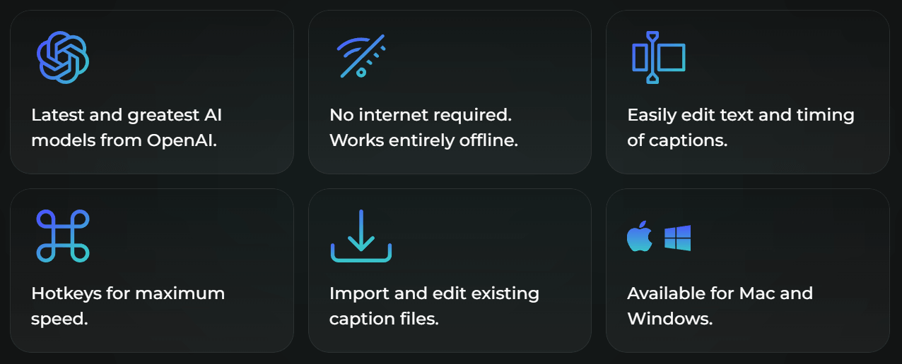 AirCaption Features