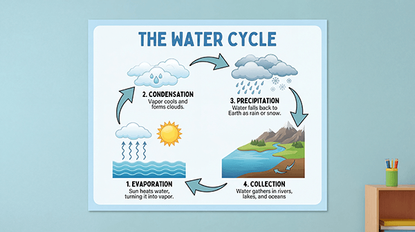 Water Cycle Classroom Poster