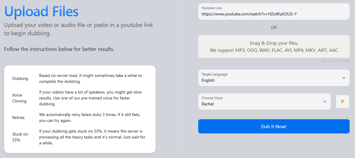 CloneDub Upload Workflow