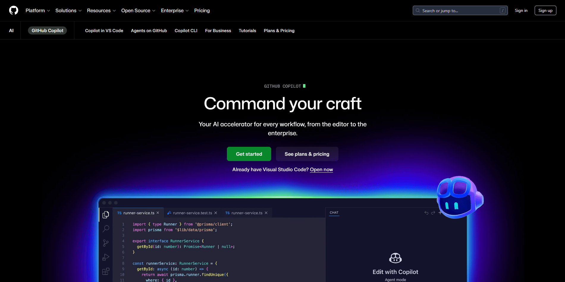 GitHub Copilot Homepage