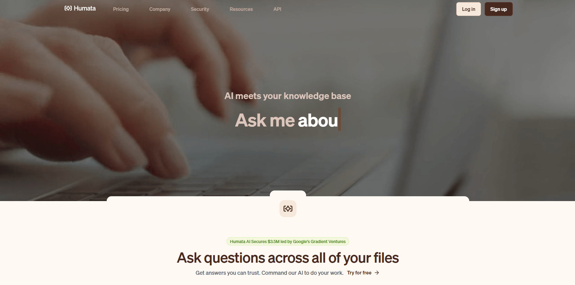 Humata AI Homepage
