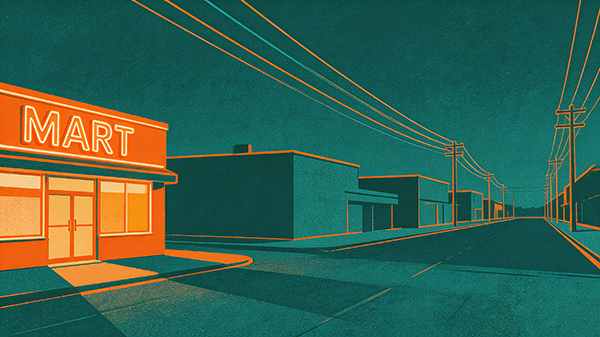 Two-Colour Risograph City Night Scene