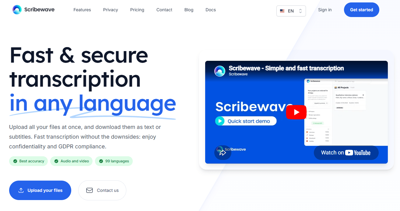 Scribewave Homepage