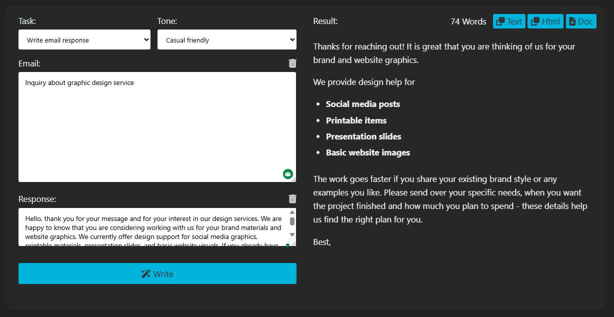 Textbuddy AI Email Response