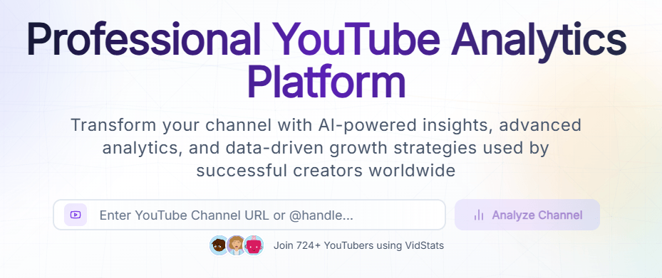 VidStats YouTube Analytics Platform