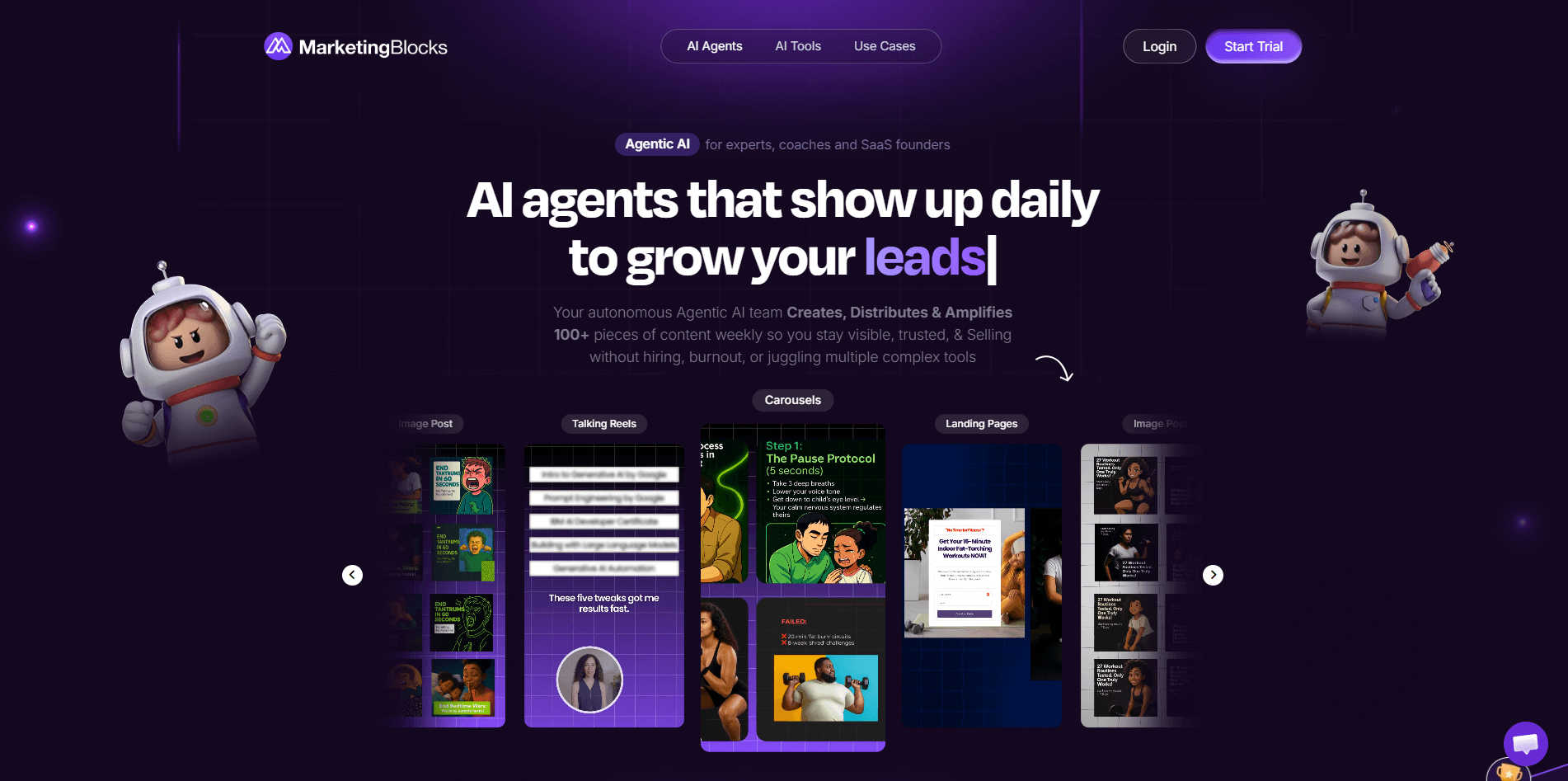 MarketingBlocksAI Homepage