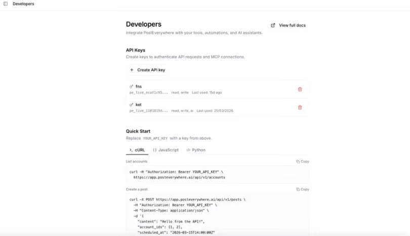 PostEverywhere Developer API
