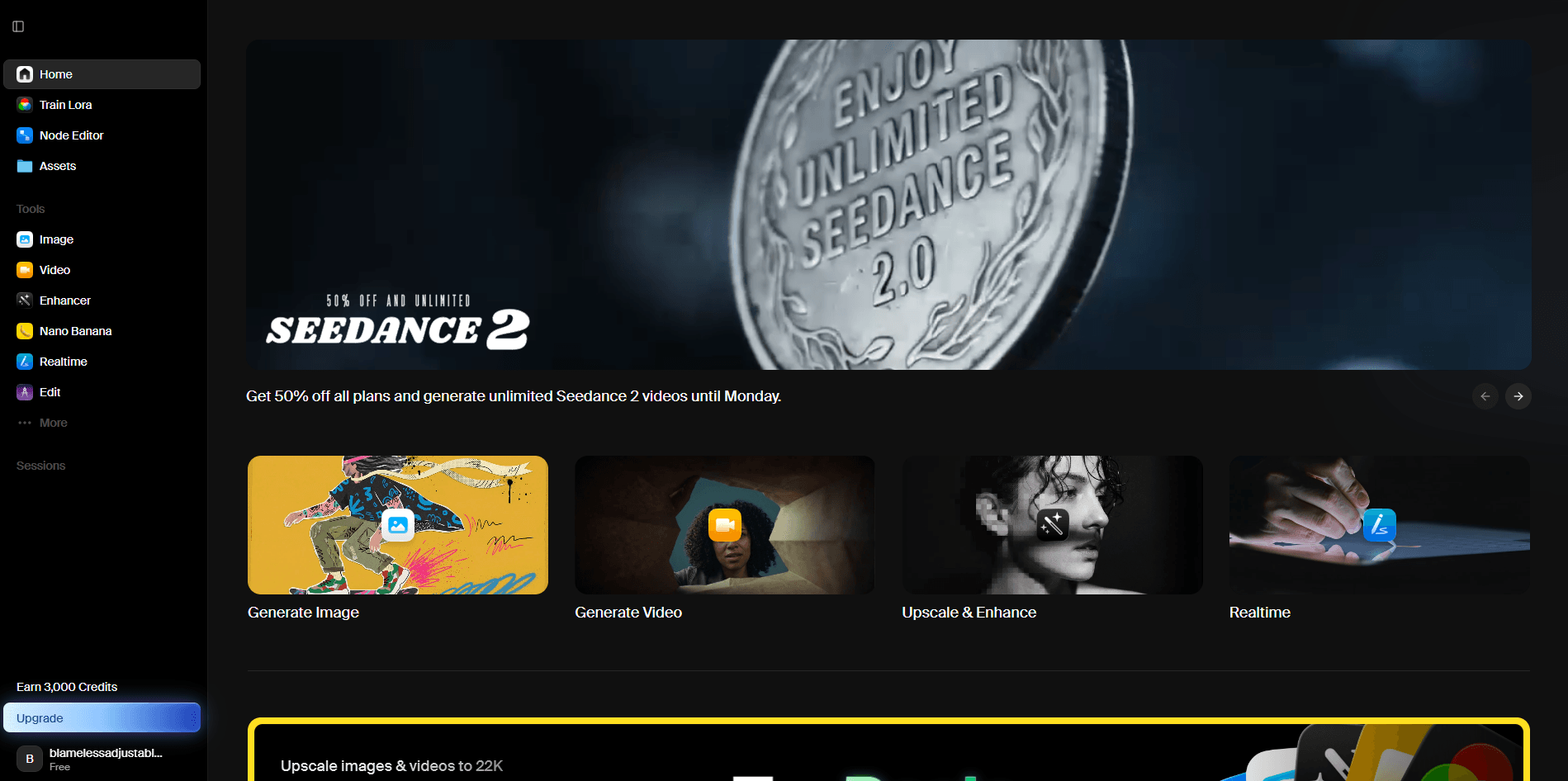 Krea Homepage