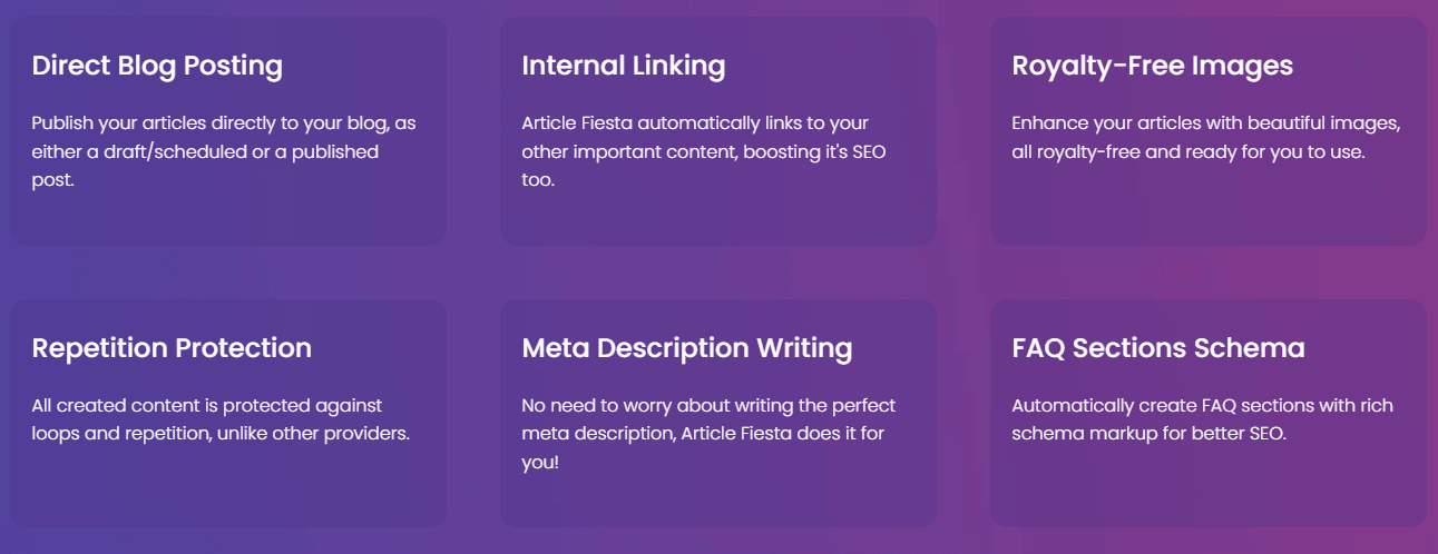 Article Fiesta Features