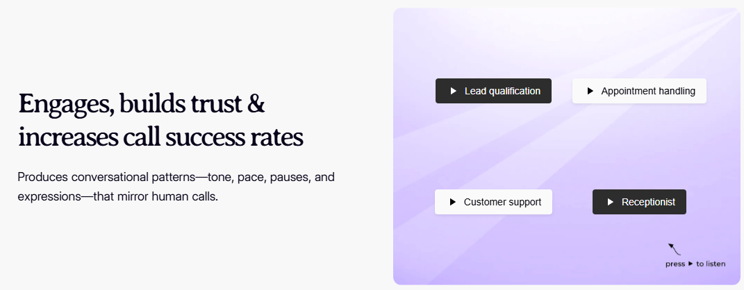 MetaVoice call success rate speech examples
