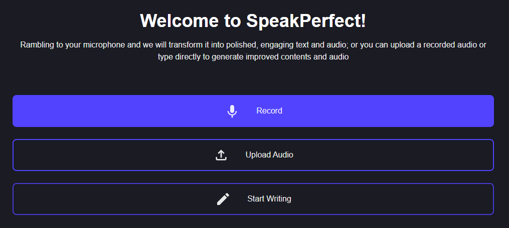 SpeakPerfect Homepage