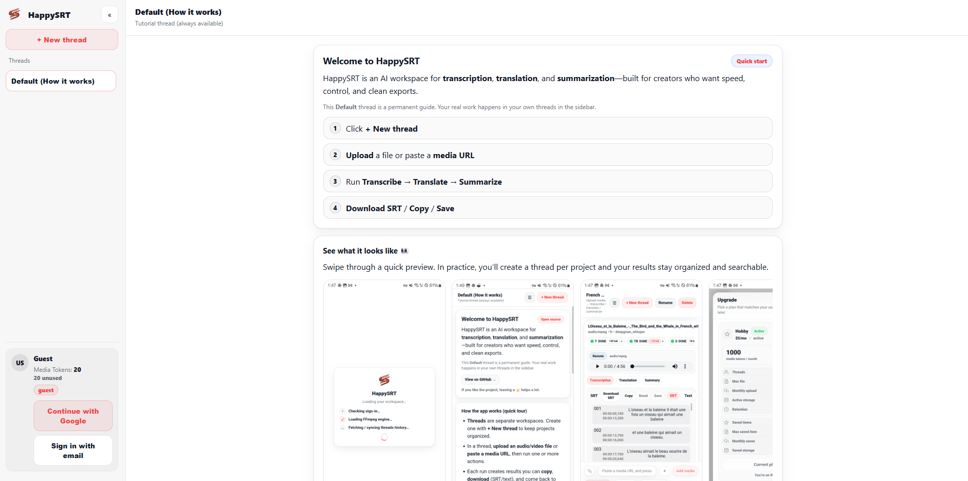 HappySRT Homepage