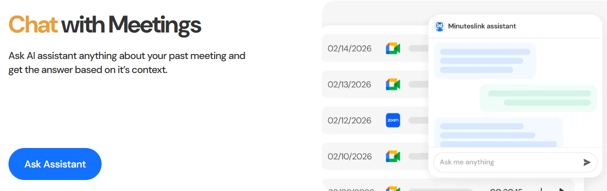 MinutesLink Chat With Meetings
