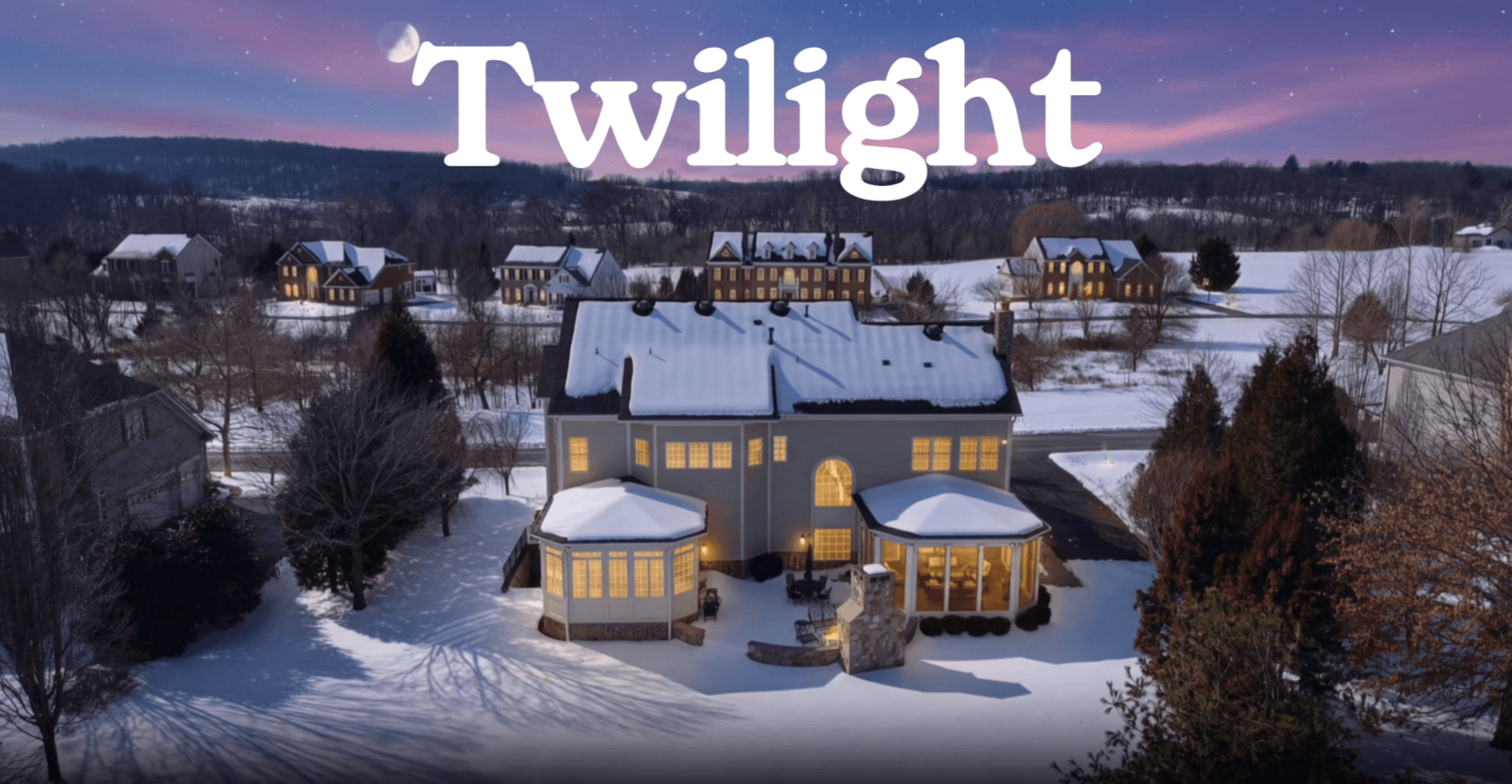 VideoGuru twilight effect on snowy property