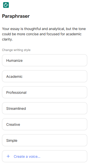 Grammarly Paraphraser