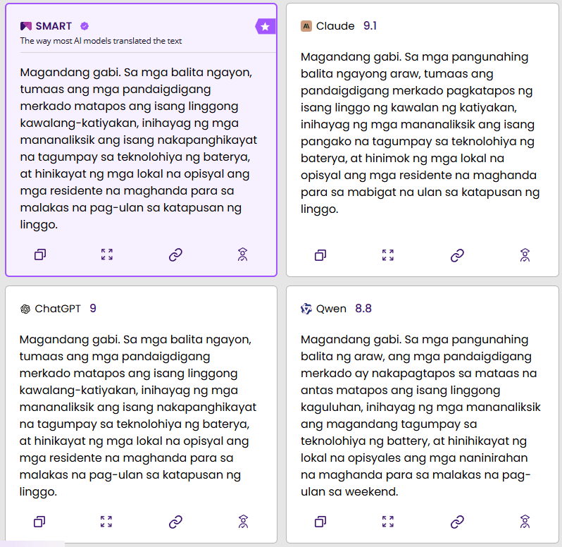 MachineTranslation.com Claude and Qwen Comparison