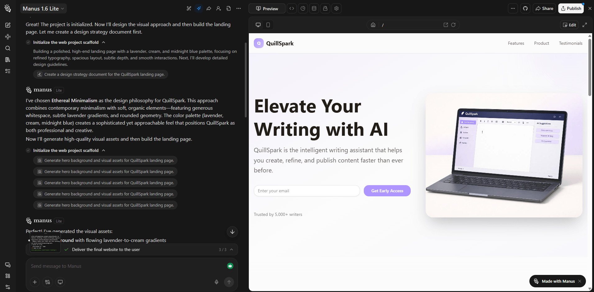 Manus Sample Website