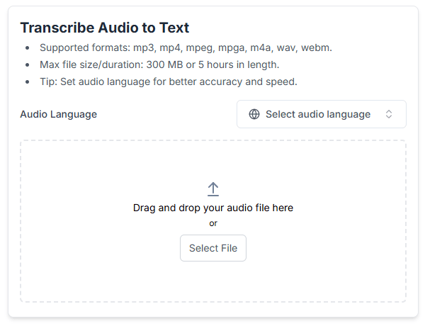 Glasp Audio to Text Transcriber