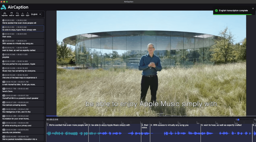 AirCaption Transcription