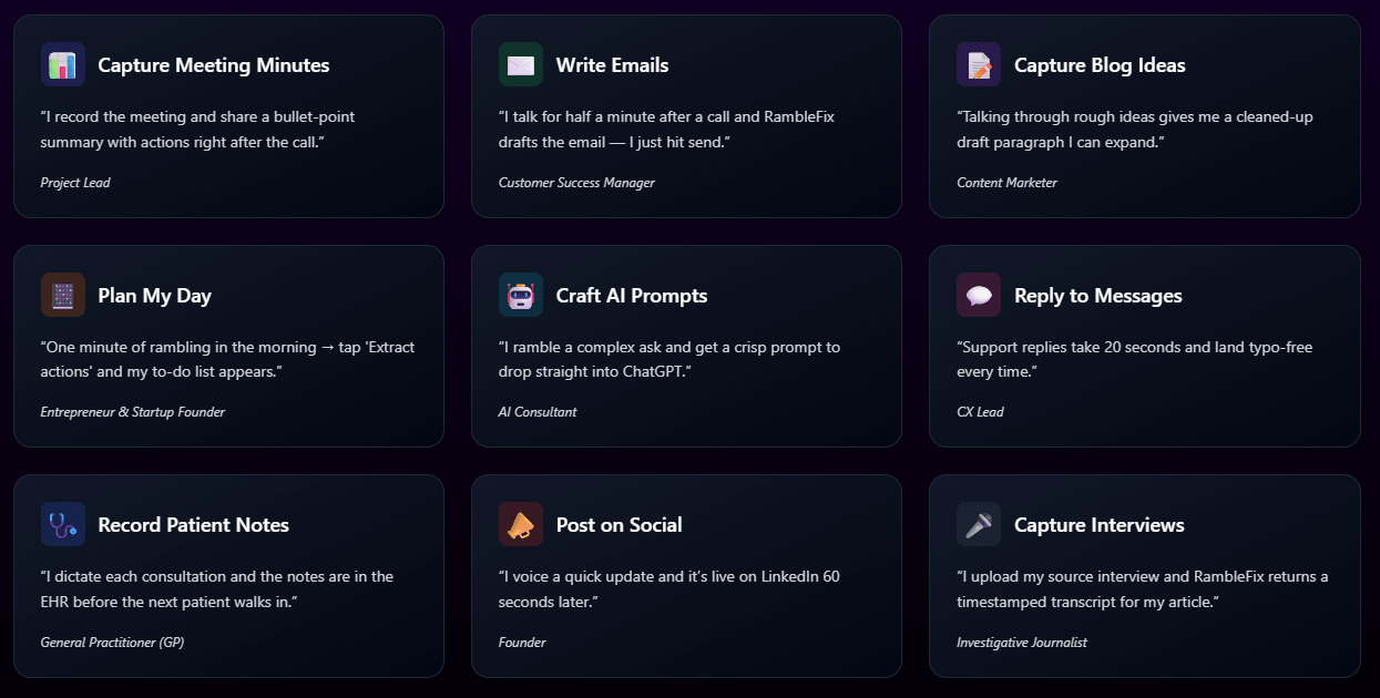 RambleFix Use Cases