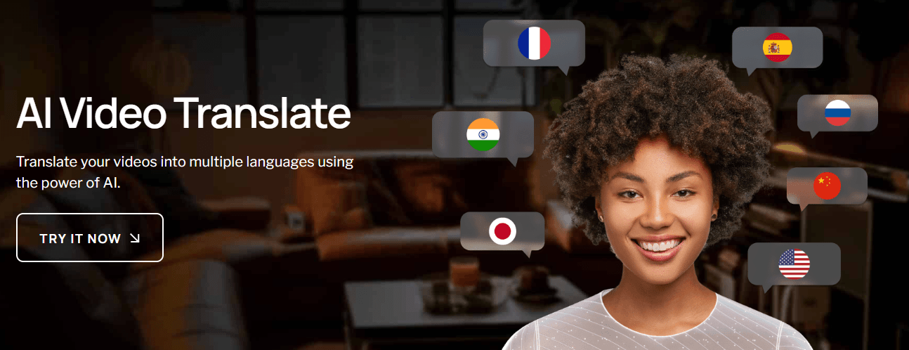 D-ID Video Translate homepage hero section