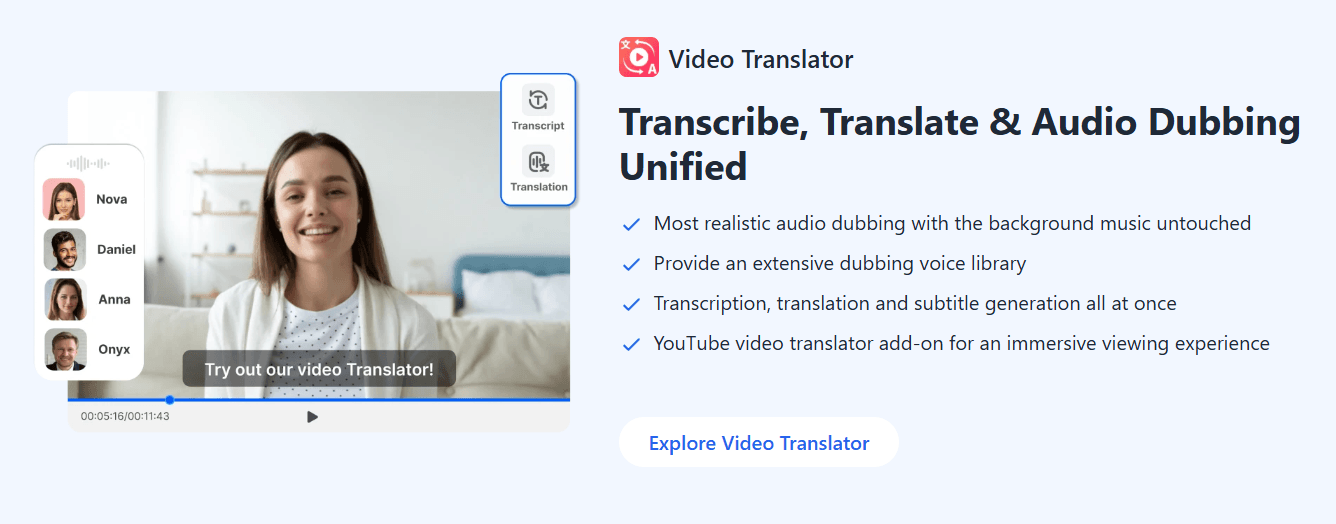 Transmonkey video translator feature section