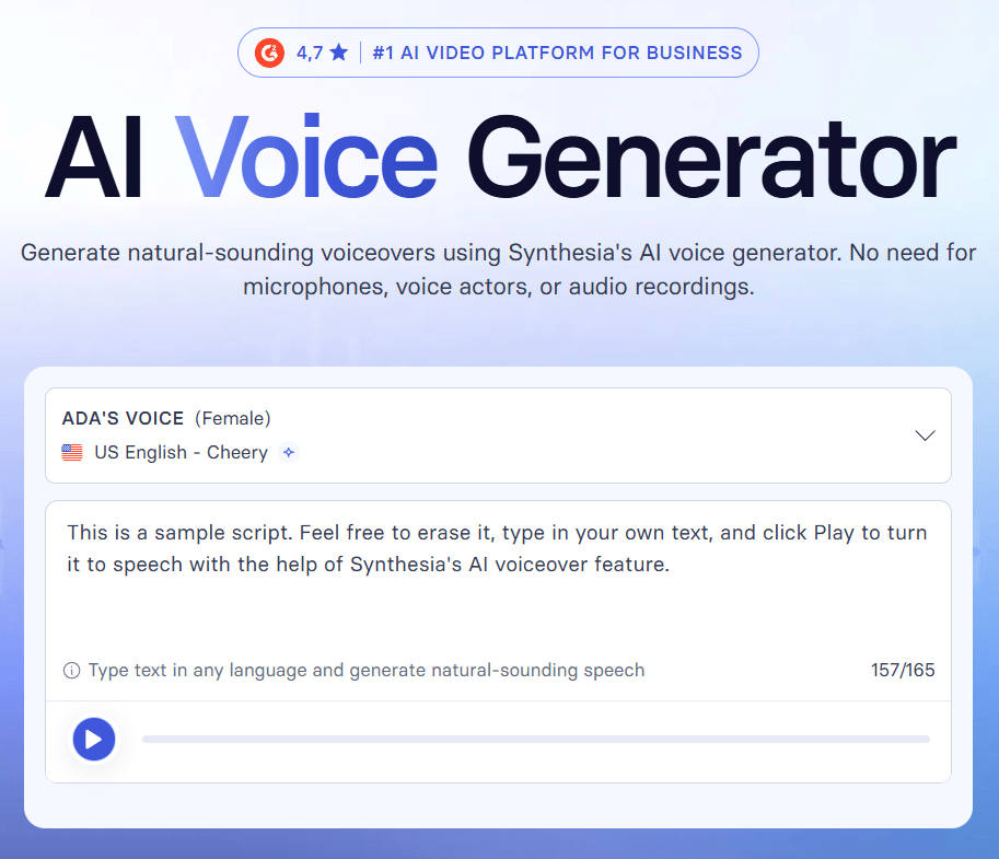 Synthesia voice generator