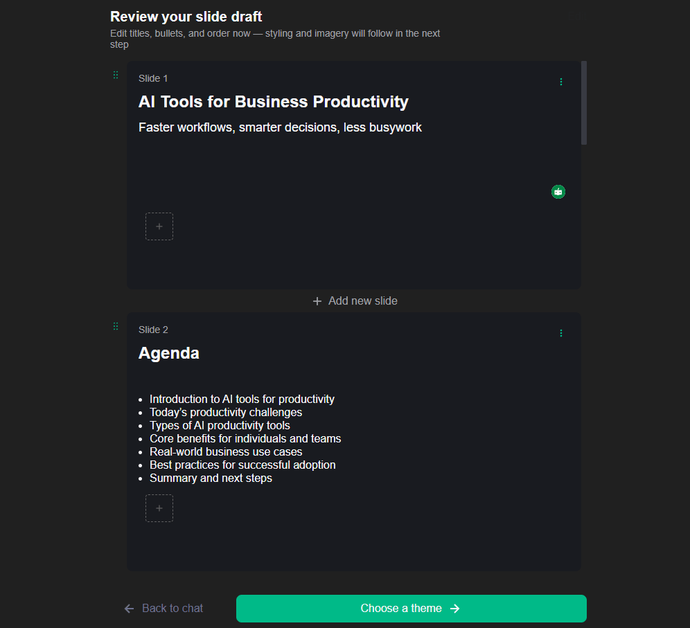 Wonderslide Sample Output Slide 1