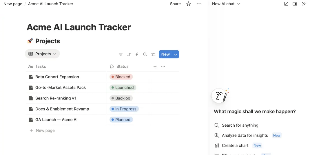Notion Sample Workspace