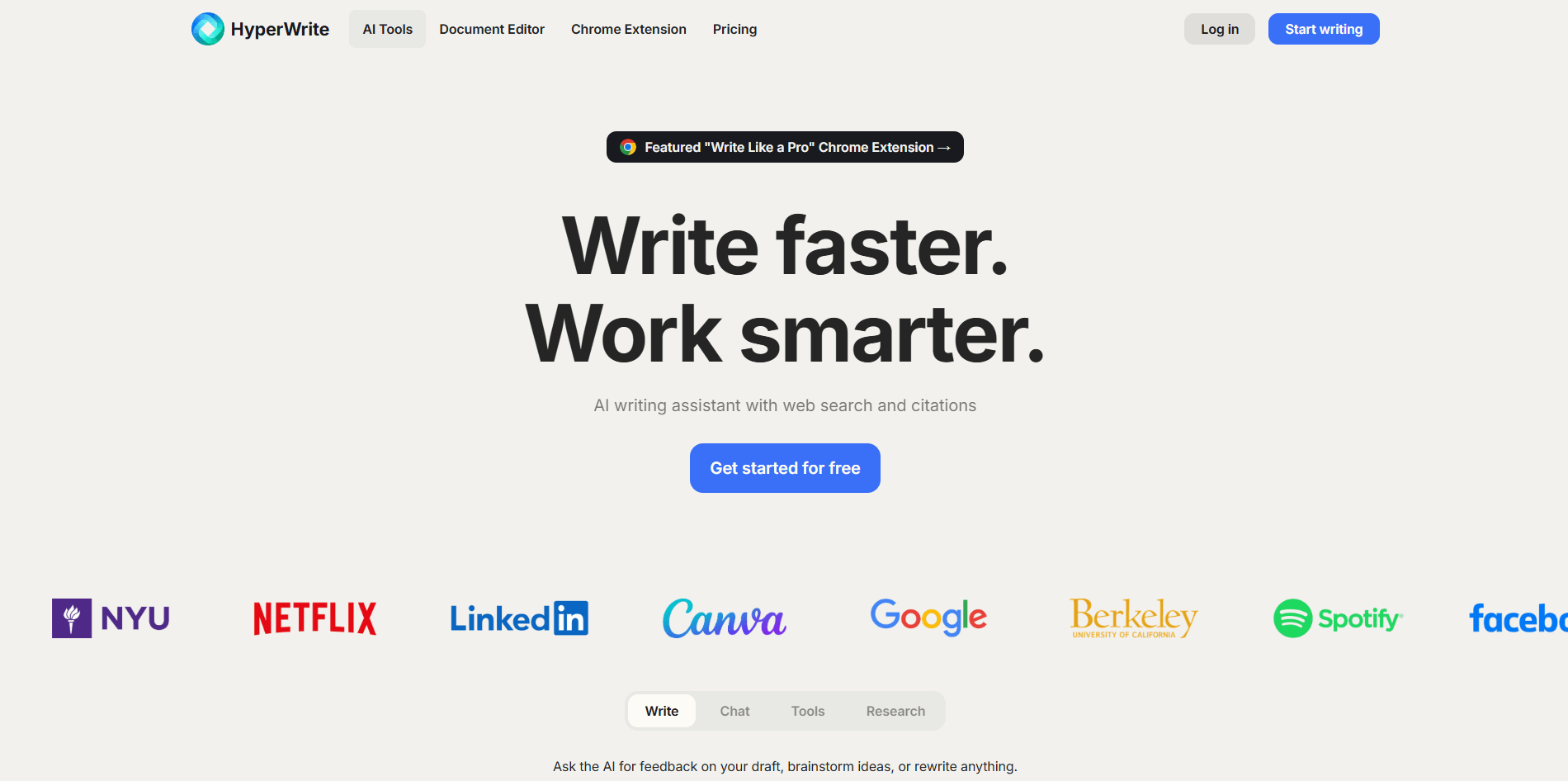 HyperWrite Homepage