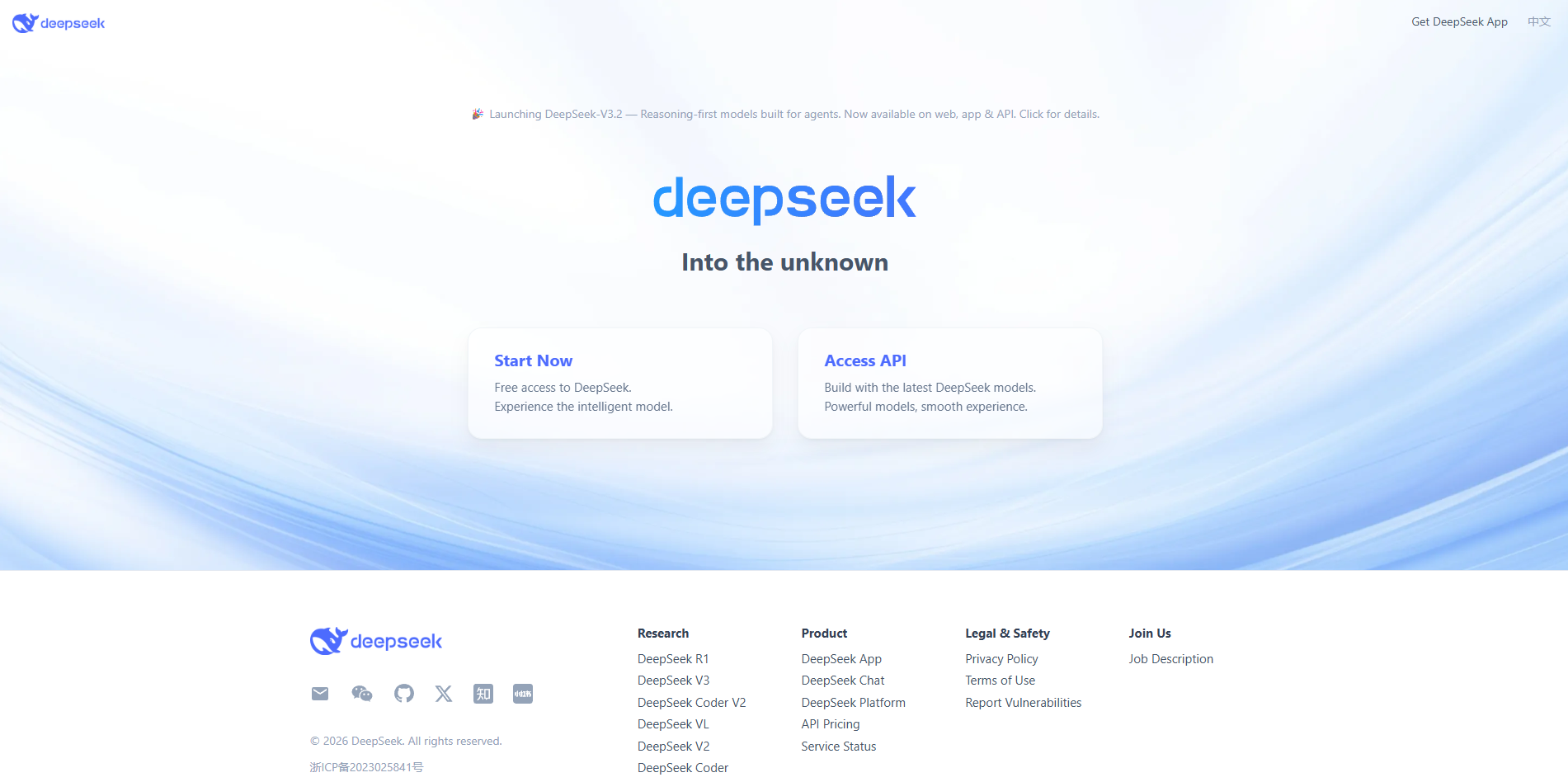 DeepSeek Homepage