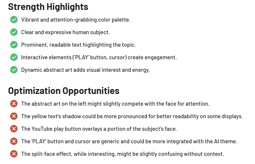 Thumbnail AI Strengths and Optimization Opportunities