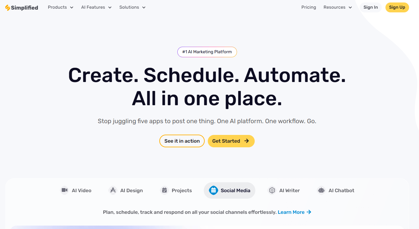 Simplified Homepage