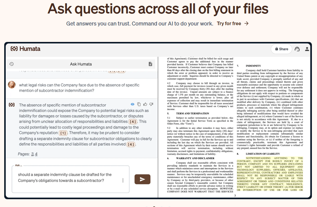 Humata Ask Questions Across Files